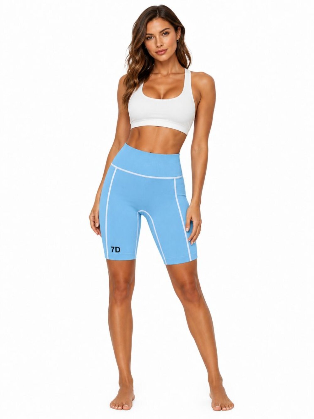 7 DAYS Active Blue Palmer Sport Shorts | Alaskan Blue | Seamless Fit, New